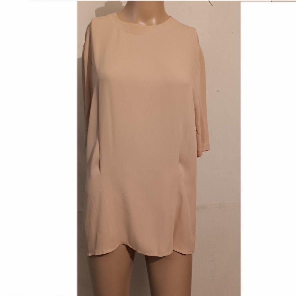 Via Seta Silk Short Sleeve Blouse Size 6